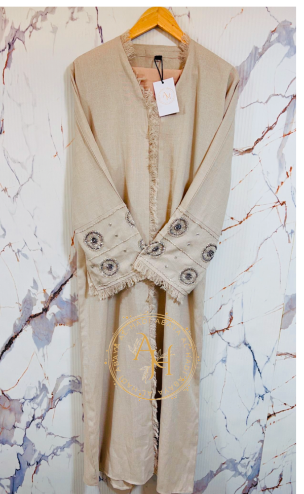 Rabiyah cream handwork abaya - Image 2