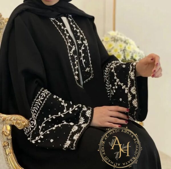 Black handwork abaya