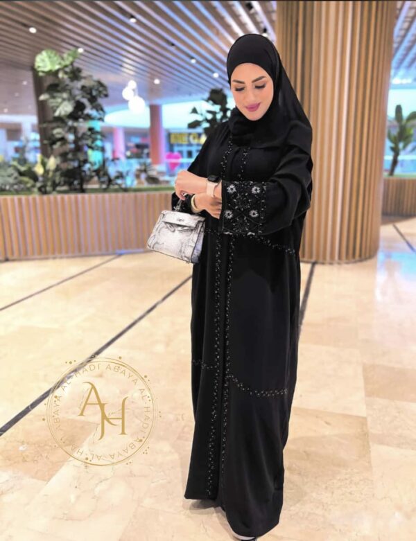 Black detailed handwork abaya