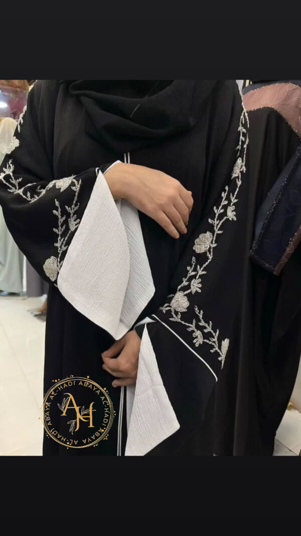 Black handwork sleeves abaya